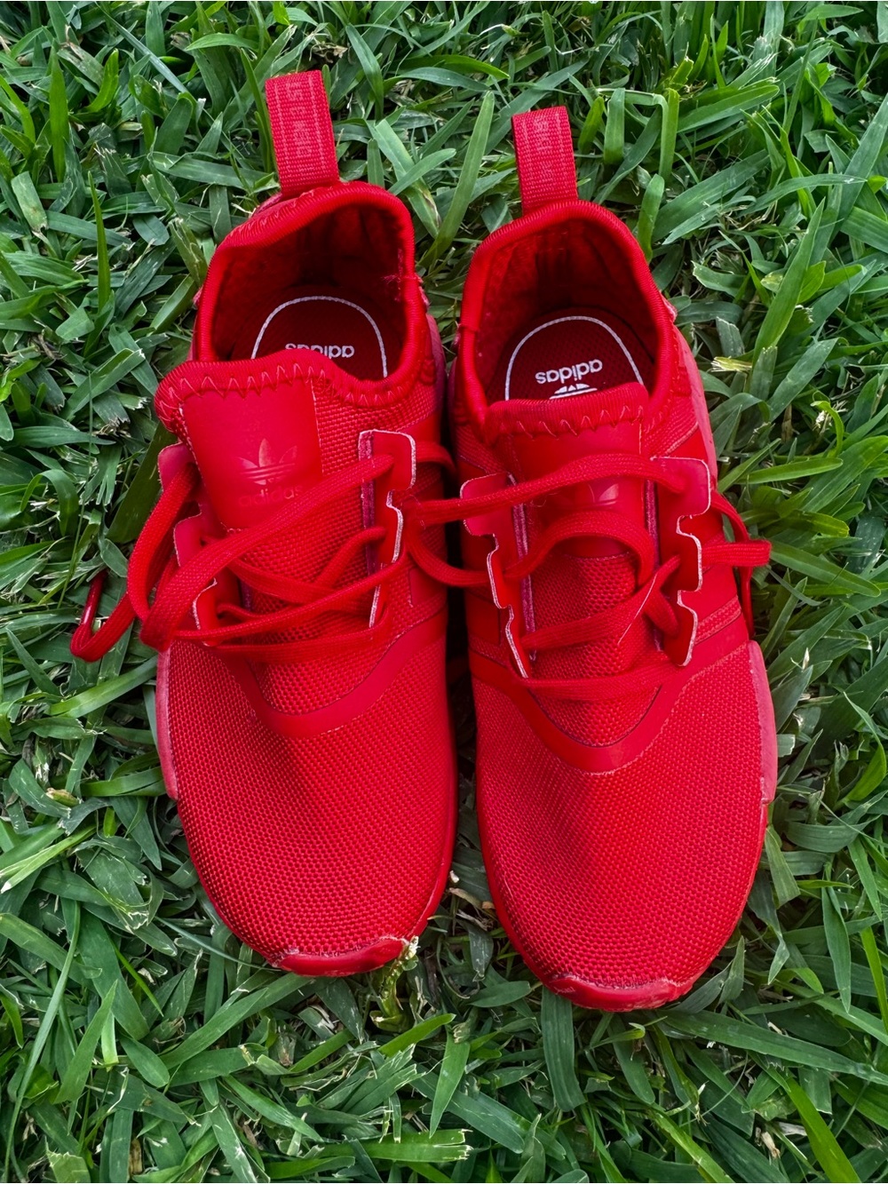 adidas Kids Red Athletic Sneakers with Pull Tabs